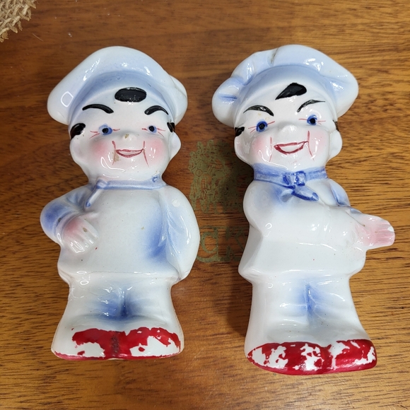 Vintage Ceramic Chefs Salt and Pepper Shakers - Picture 7 of 15